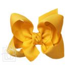 Large 4.5" Signature Grosgrain Double Knot Bow (Bright Yellow)
