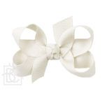 Small 3" Signature Grosgrain Double Knot Bow (Antique White)