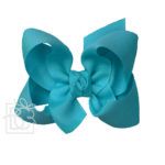 Large 4.5 "Signature Grosgrain Double Knot Bow (Turquoise)