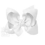 Large 4.5" Signature Grosgrain Double Knot Bow (White)