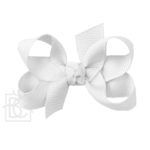 Small 3" Signature Grosgrain Double Knot Bow (White)