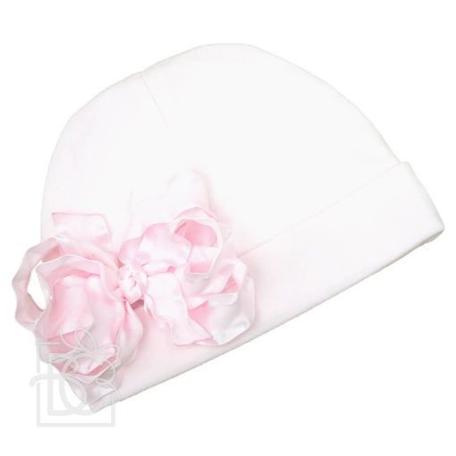 baby hat with double ruffle bow