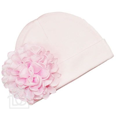 baby hat with chiffon flower