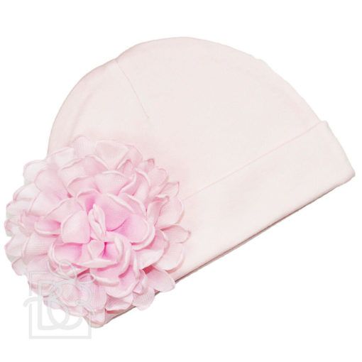 baby hat with chiffon flower