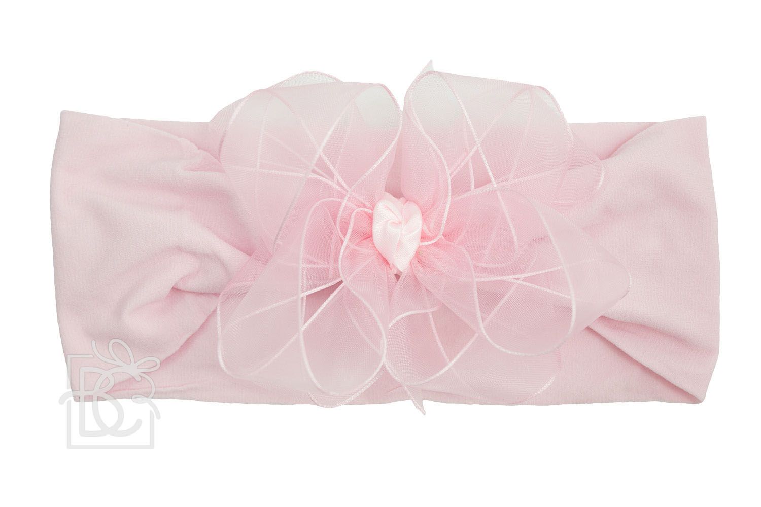 Wide Nylon Headband with Organza Bow: Elegant hair accessory!