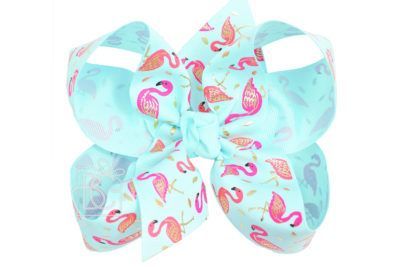 Flamingo Print Hair Bow | Beyond Creation