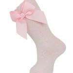 Cotton Knee Socks with Grosgrain Side Bow