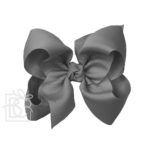 Huge 5.5" Signature Grosgrain Double Knot Bow (Pewter)