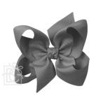 Jumbo 6.5" Signature Grosgrain Double Knot Bow (Pewter)
