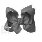 Large 4.5" Signature Grosgrain Double Knot Bow (Pewter)