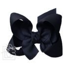 Large 4.5" Signature Grosgrain Double Knot Bow (Dark Navy)