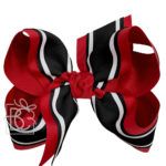 Layered Striped School Bow on Clip