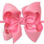 1/4" Pantyhose Headband with 5.5" Huge Signature Grosgrain Bow (Hot Pink)