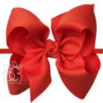 1/4" Pantyhose Headband with 5.5" Huge Signature Grosgrain Bow (Red)