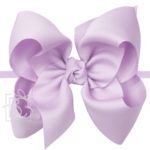1/4" Pantyhose Headband with 5.5" Huge Signature Grosgrain Bow (Light Orchid)