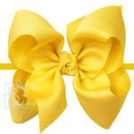 1/4" Pantyhose Headband with 5.5" Huge Signature Grosgrain Bow (Bright Yellow)