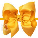 1/4" Pantyhose Headband with 5.5" Huge Signature Grosgrain Bow (Yellow Gold)