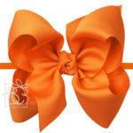 1/4" Pantyhose Headband with 5.5" Huge Signature Grosgrain Bow (Orange)