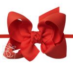 1/4" Pantyhose Headband with 4.5" Large Signature Grosgrain Bow (Red)