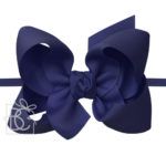 1/4" Pantyhose Headband with 4.5" Large Signature Grosgrain Bow (Navy)