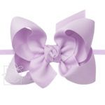 1/4" Pantyhose Headband with 4.5" Large Signature Grosgrain Bow (Light Orchid)