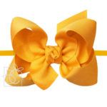 1/4" Pantyhose Headband with 4.5" Large Signature Grosgrain Bow (Yellow Gold)