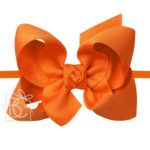 1/4" Pantyhose Headband with 4.5" Large Signature Grosgrain Bow (Orange)