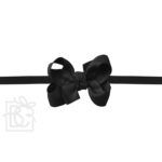 1/4" Pantyhose Headband with 2" Toddler Signature Grosgrain Bow (Black)