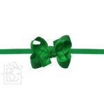 1/4" Pantyhose Headband with 2" Toddler Signature Grosgrain Bow (Emerald)