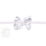 1/4" Pantyhose Headband with 2" Toddler Signature Grosgrain Bow (Powder Orchid)