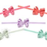 1/4" Pantyhose Headband w/Toddler Bow 5-Pack (Spring)