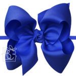 1/4" Pantyhose Headband with 5.5" Huge Signature Grosgrain Bow (Electric Blue)