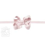 1/4" Pantyhose Headband with 2" Toddler Signature Grosgrain Bow (Powder Pink)