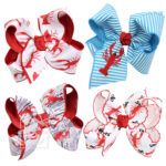 Newspaper and Crawfish Hair Bows