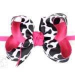 1/4" PANTYHOSE HEADBAND WITH 4.5" LARGE COW BOW
