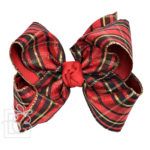 Layered Christmas Red/Gold Plaid Bow