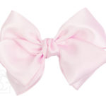 Satin European Bow with Ruffled Knot on Clip