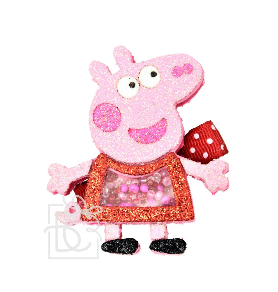 Piggy With a Bow Embroidered Patch Pig Patches Pig Embroidery