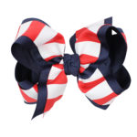 Red, White and Blue Striped Hair Bow
