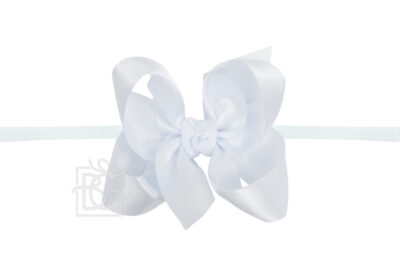 Thin Nylon Headband with Satin Hair Bow