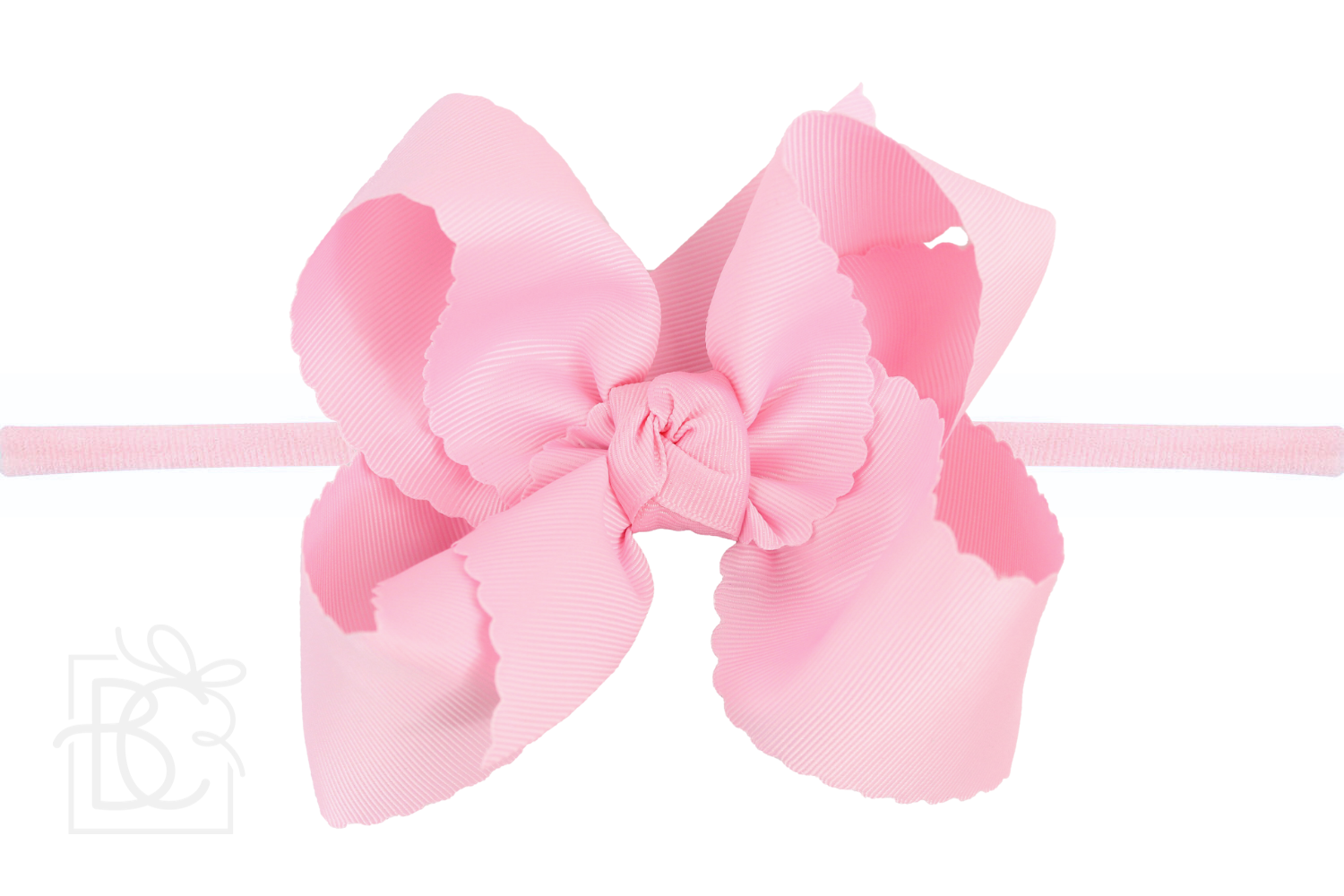 Beyond Creations 3.5 Pink Satin Bow on Soft Stretch Headband