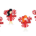 Cheerleaders on Pinch Clip (Red & White)