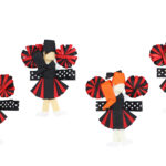 Cheerleader Hair Clip (Red and Black)