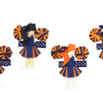 Cheerleaders on Pinch Clip (Orange & Navy)