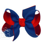 LAYERED SIGNATURE GROSGRAIN 4.5" HUGE BOW ON ALLIGATOR CLIP (RED & NAVY)