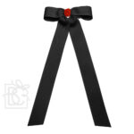 3.5" Two Tone Flat Bow w/ 7" Streamers (Black w/ Red Knot)