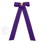 3.5" Two Tone Flat Bow w/ 7" Streamers (Purple/Yellow Gold)