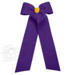 4.5" Two Tone Flat Bow w/ 7" Streamers (Purple/ Yellow Gold)