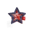 Glitter Patriotic Star Shaker Hair Bow Clip