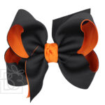 5.5" Huge Criss-Crossed School Bow (Orange/ Black)